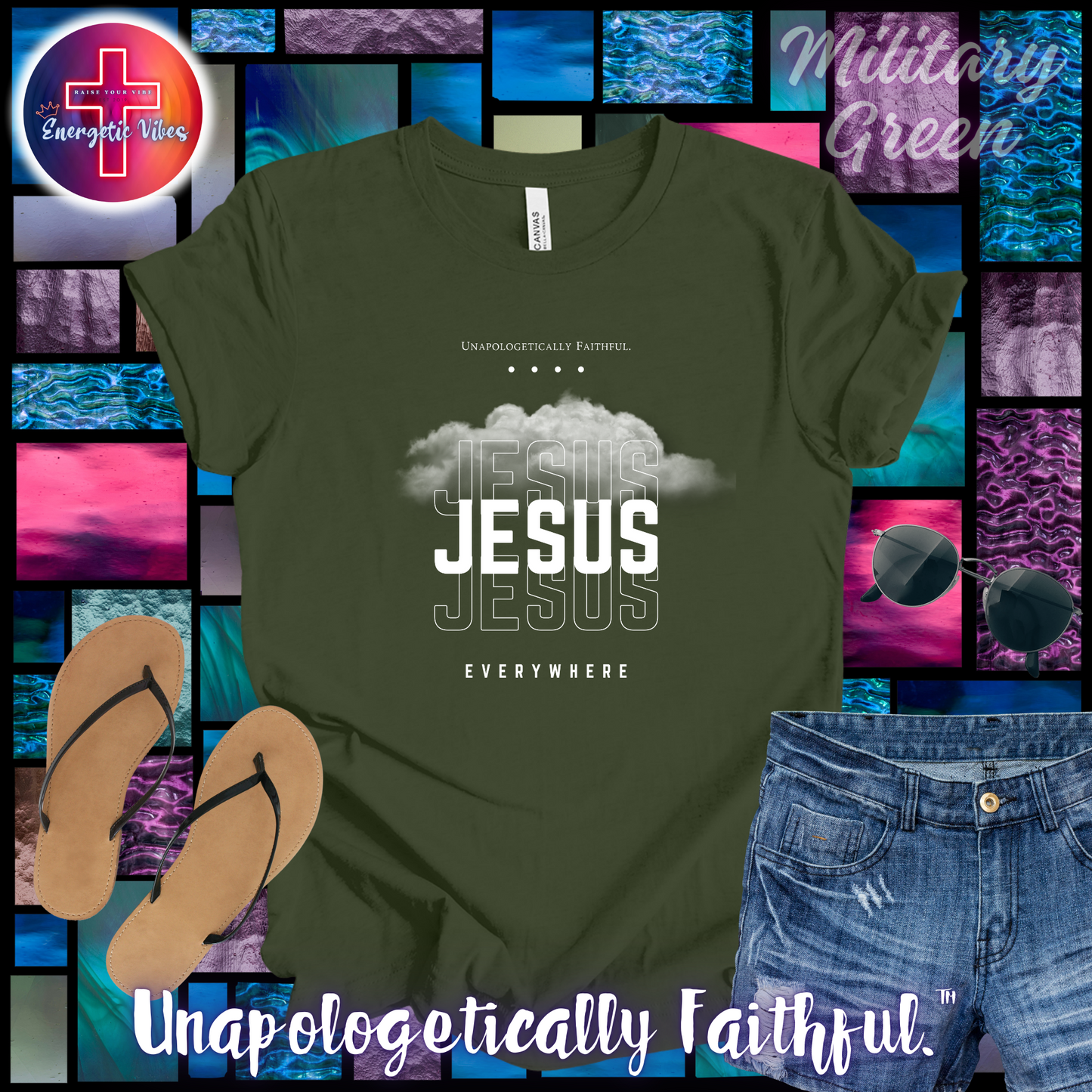 Jesus, Jesus, Jesus Everywhere Unisex Christian T-Shirt | Classic Style Modern Tee