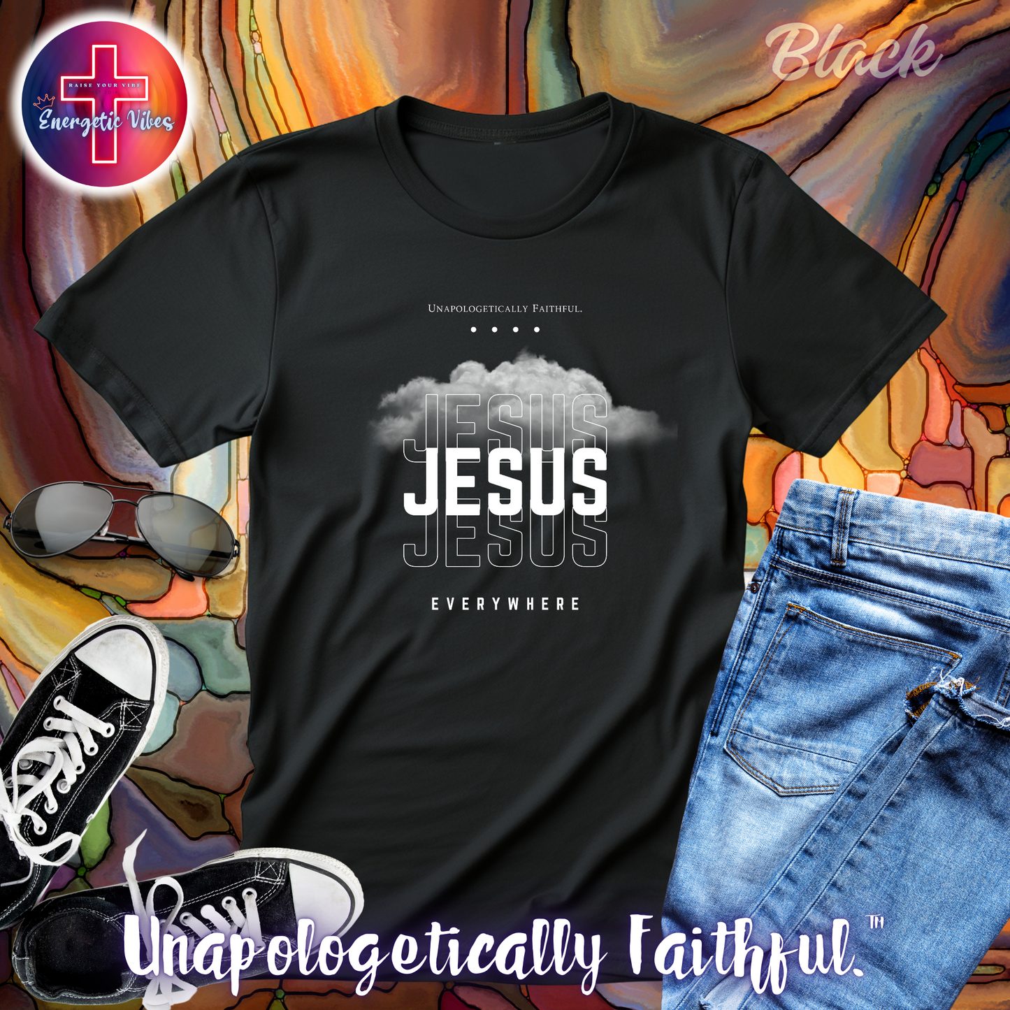 Jesus, Jesus, Jesus Everywhere Unisex Christian T-Shirt | Classic Style Modern Tee