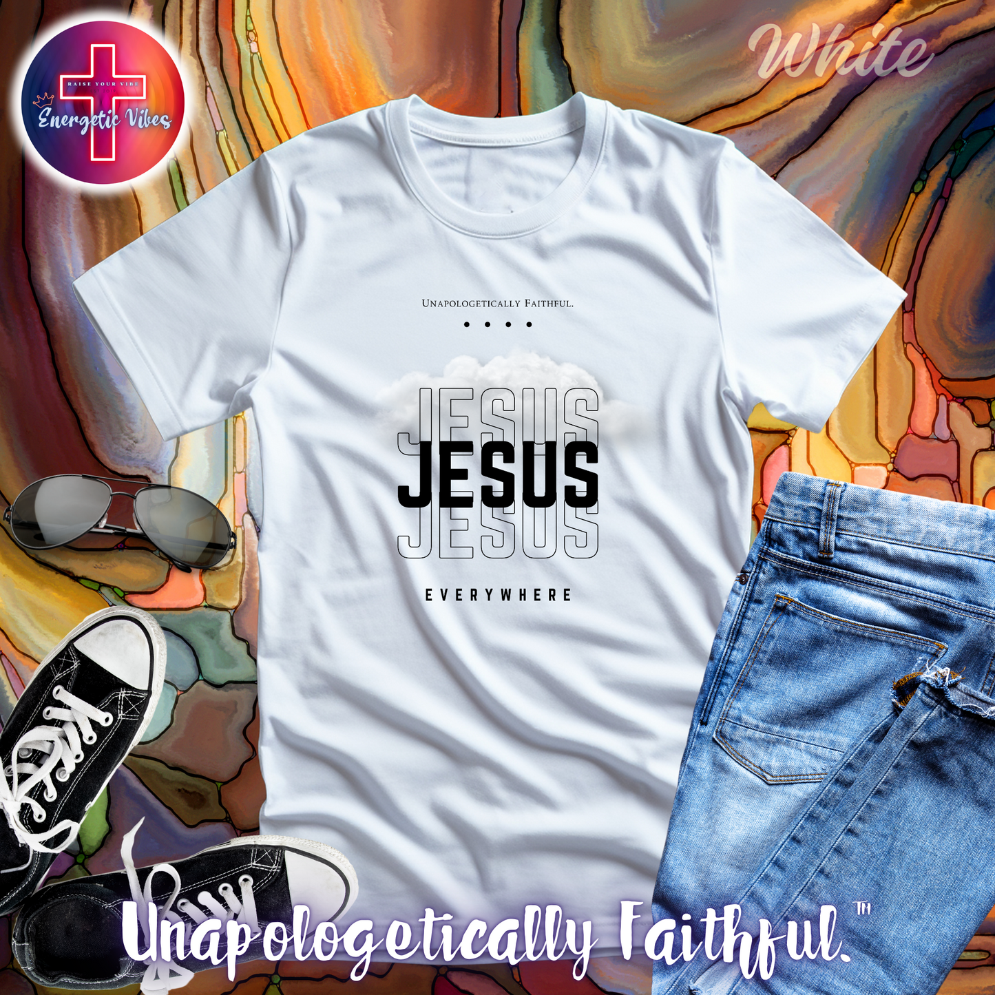 Jesus, Jesus, Jesus Everywhere Unisex Christian T-Shirt | Classic Style Modern Tee