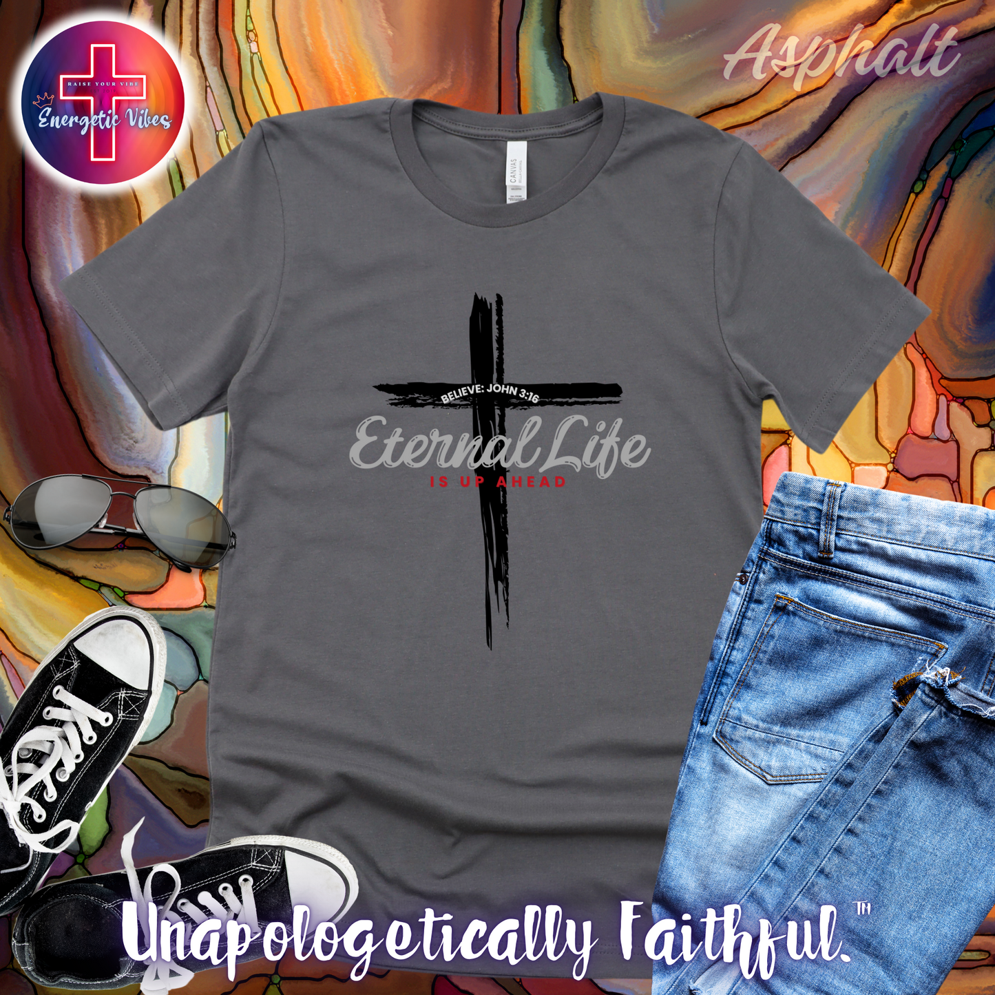 John 3:16 Eternal Life Is Up Ahead Unisex Christian T-Shirt | Classic Style Modern Tee