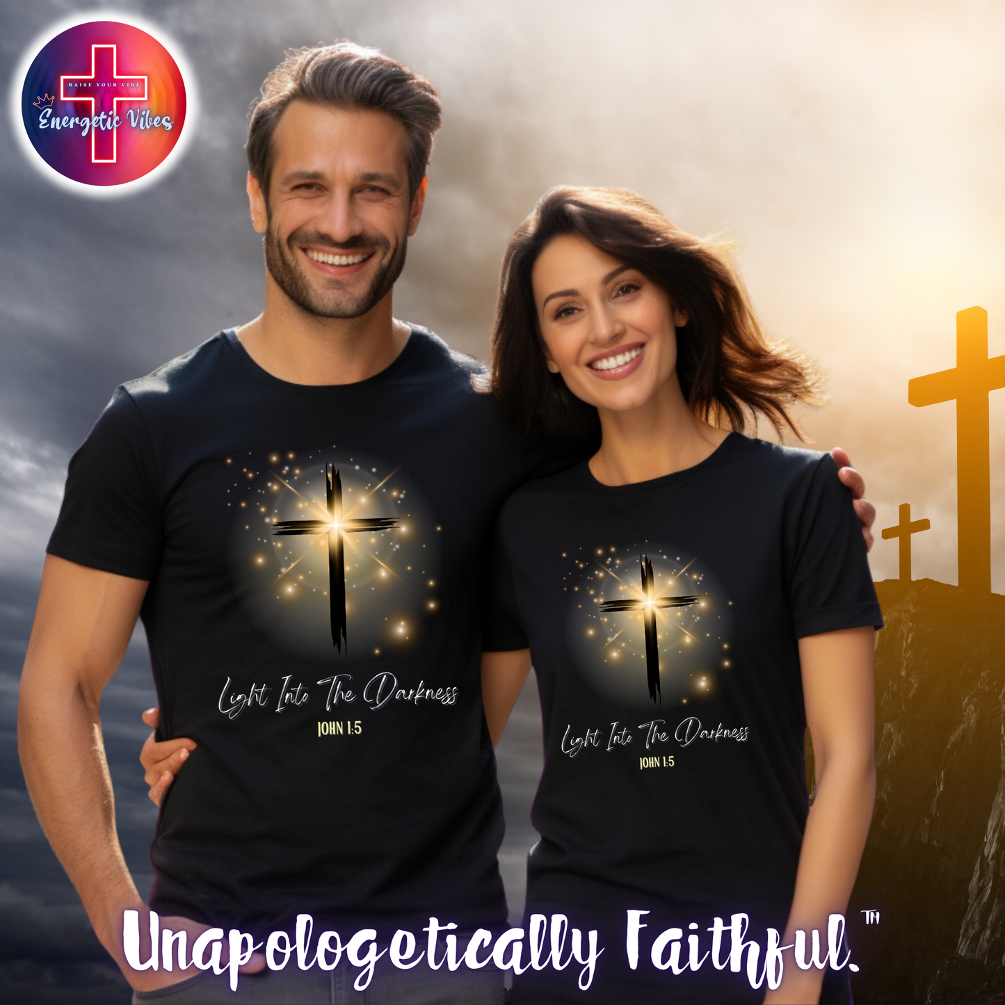 Light Into The Darkness ~ John 1:5 Unisex Christian T-Shirt | Classic Style Modern Tee