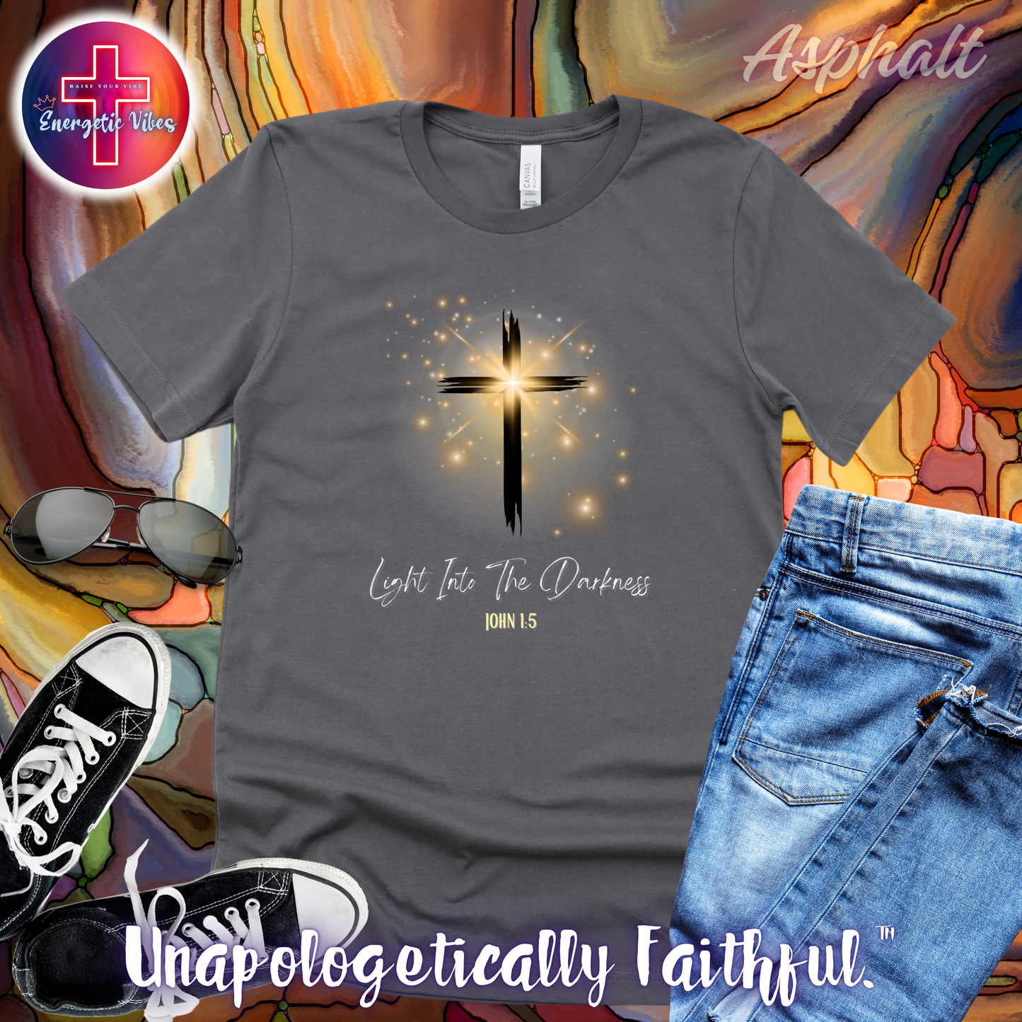 Light Into The Darkness ~ John 1:5 Unisex Christian T-Shirt | Classic Style Modern Tee