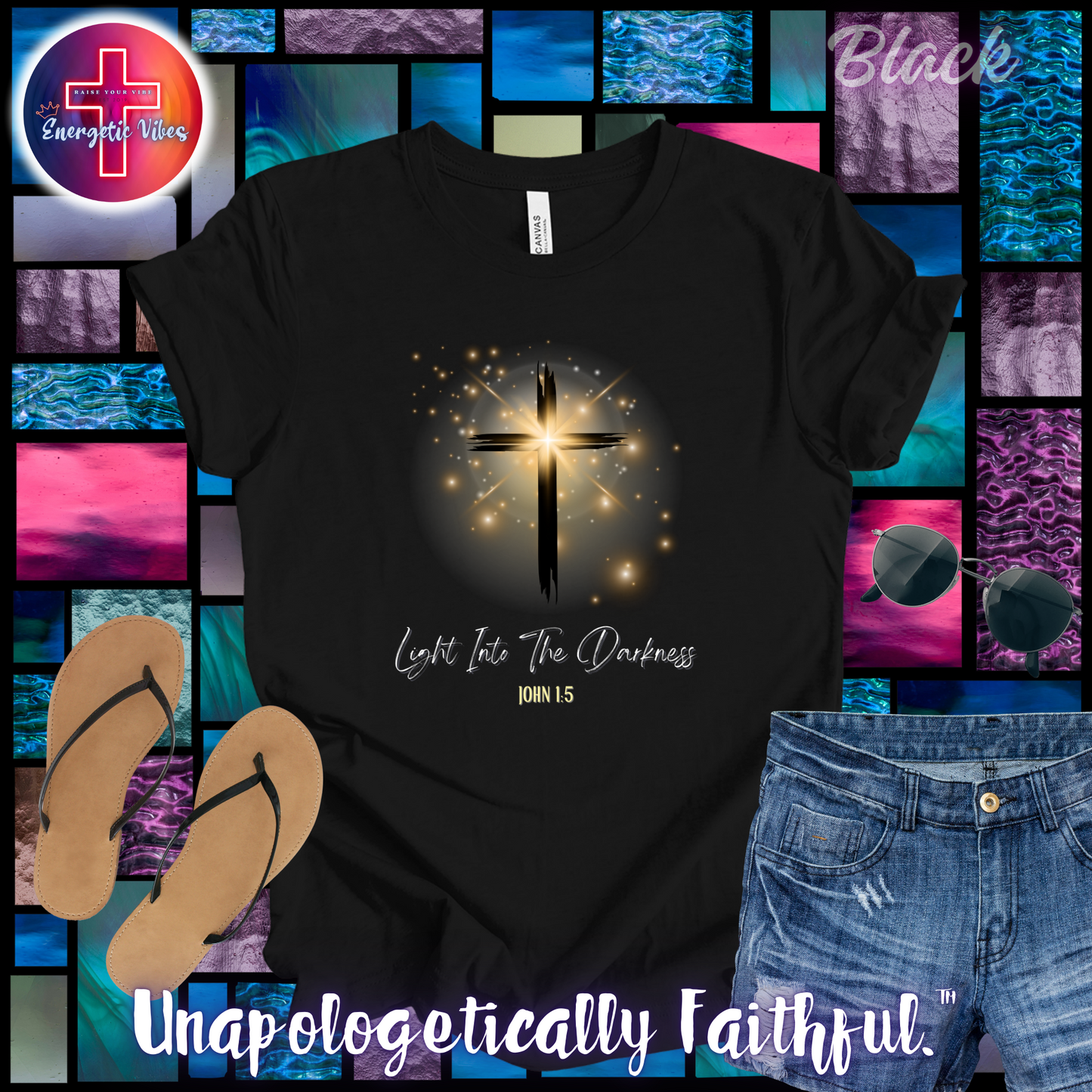 Light Into The Darkness ~ John 1:5 Unisex Christian T-Shirt | Classic Style Modern Tee