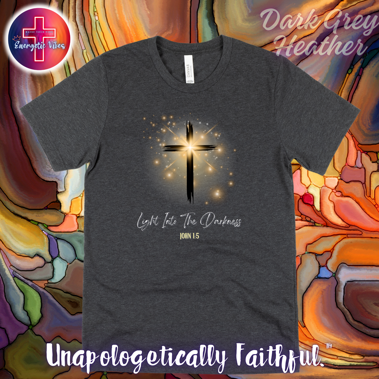 Light Into The Darkness ~ John 1:5 Unisex Christian T-Shirt | Classic Style Modern Tee