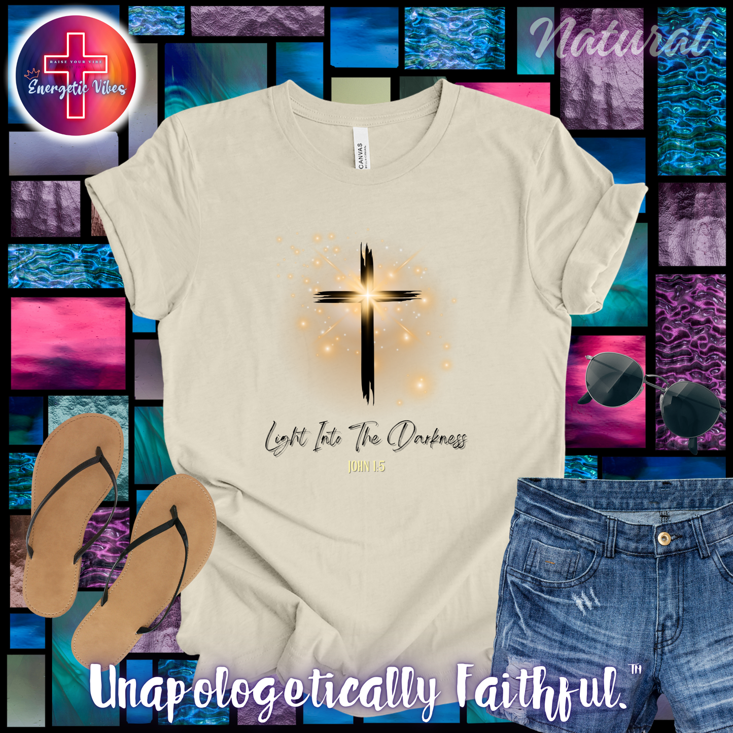 Light Into The Darkness ~ John 1:5 Unisex Christian T-Shirt | Classic Style Modern Tee