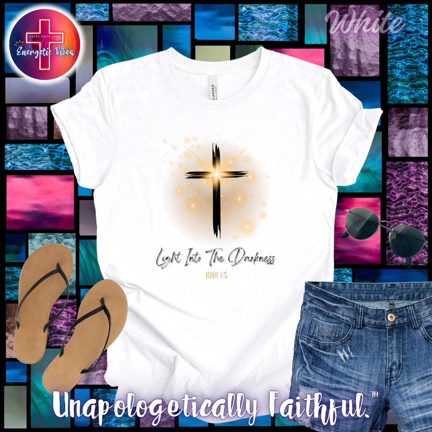 Light Into The Darkness ~ John 1:5 Unisex Christian T-Shirt | Classic Style Modern Tee