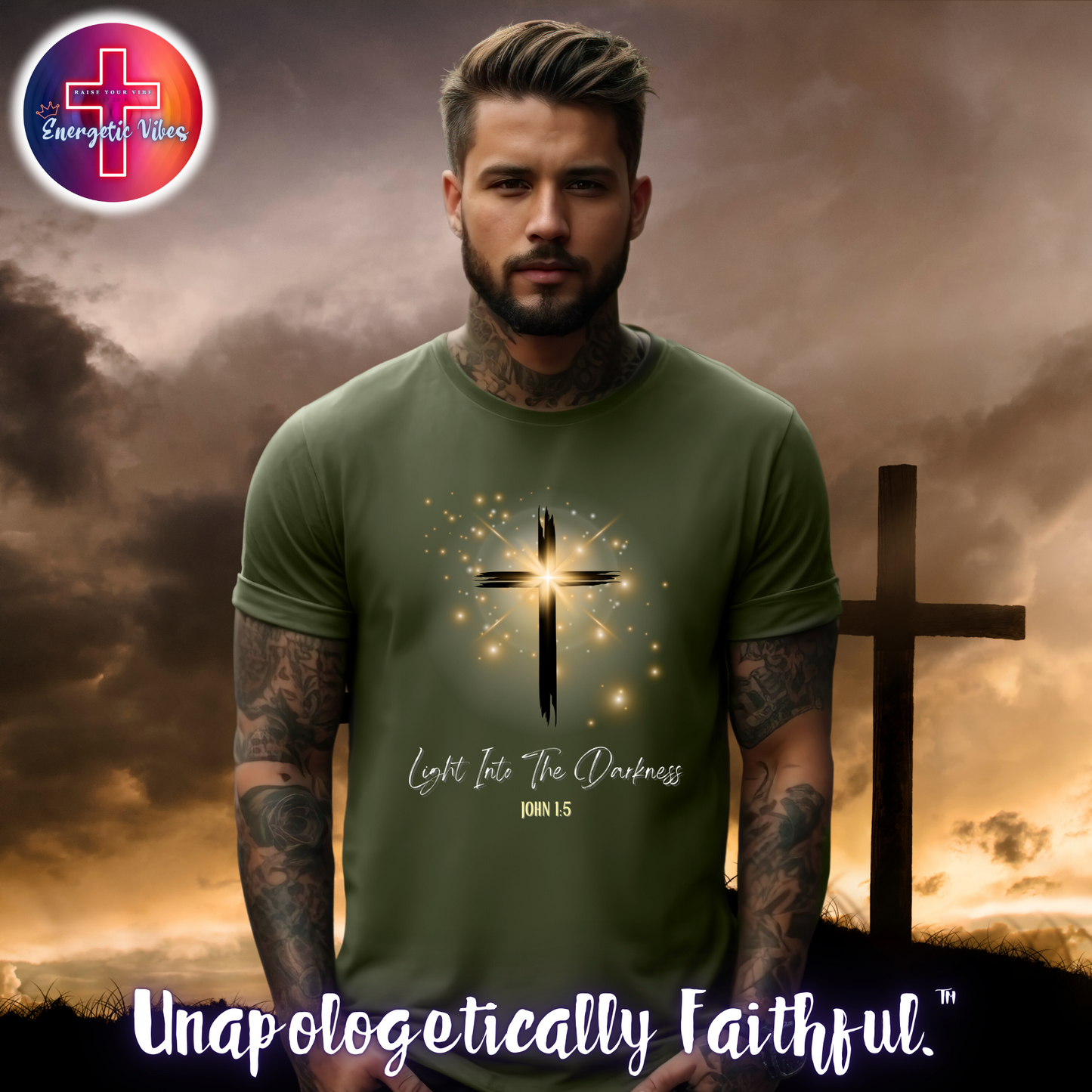 Light Into The Darkness ~ John 1:5 Unisex Christian T-Shirt | Classic Style Modern Tee