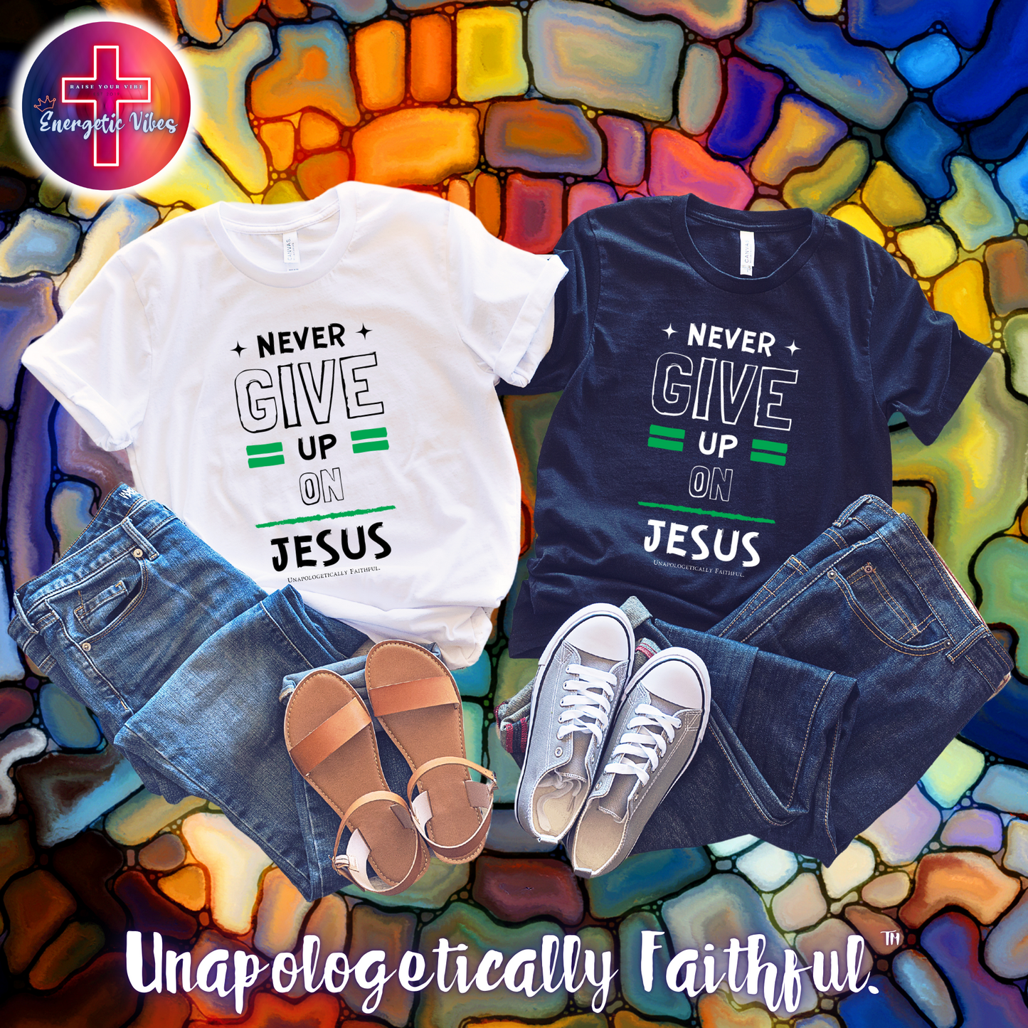 Never Give Up on Jesus Unisex Christian T-Shirt | Classic Style Modern Tee