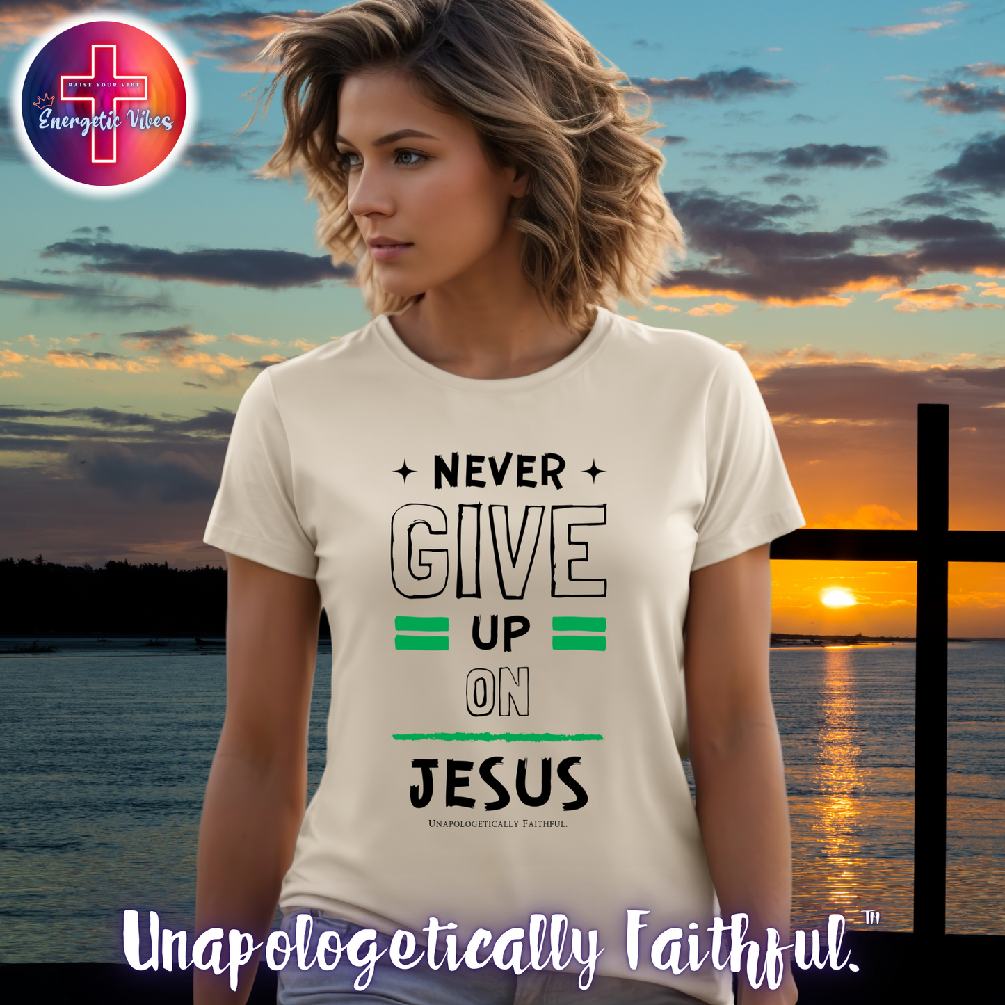 Never Give Up on Jesus Unisex Christian T-Shirt | Classic Style Modern Tee