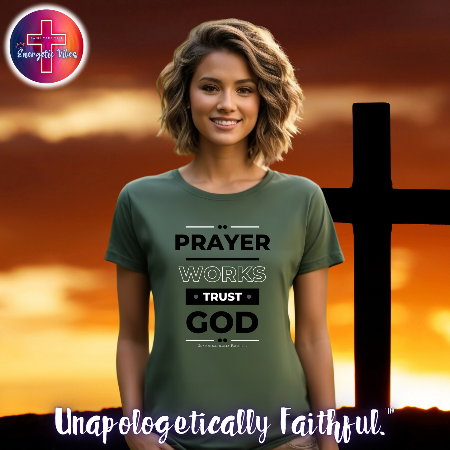 Prayer Works, Trust God Unisex Christian T-Shirt | Classic Style Modern Tee