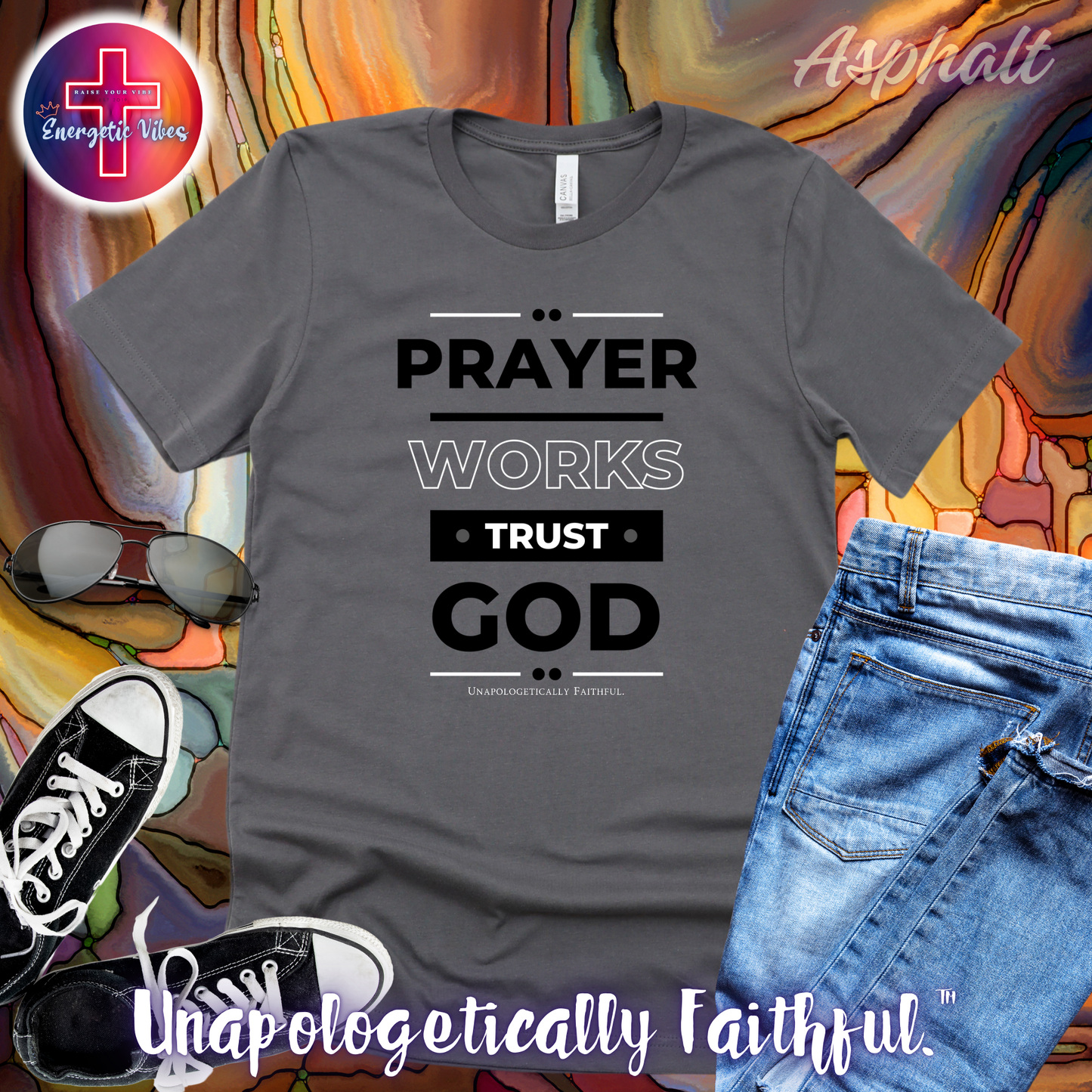 Prayer Works, Trust God Unisex Christian T-Shirt | Classic Style Modern Tee