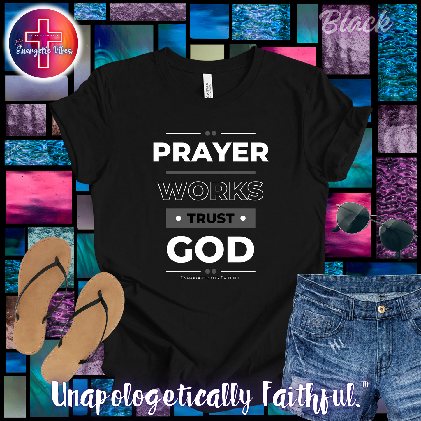 Prayer Works, Trust God Unisex Christian T-Shirt | Classic Style Modern Tee