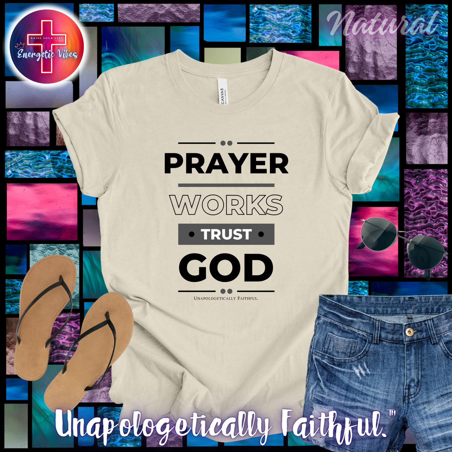 Prayer Works, Trust God Unisex Christian T-Shirt | Classic Style Modern Tee