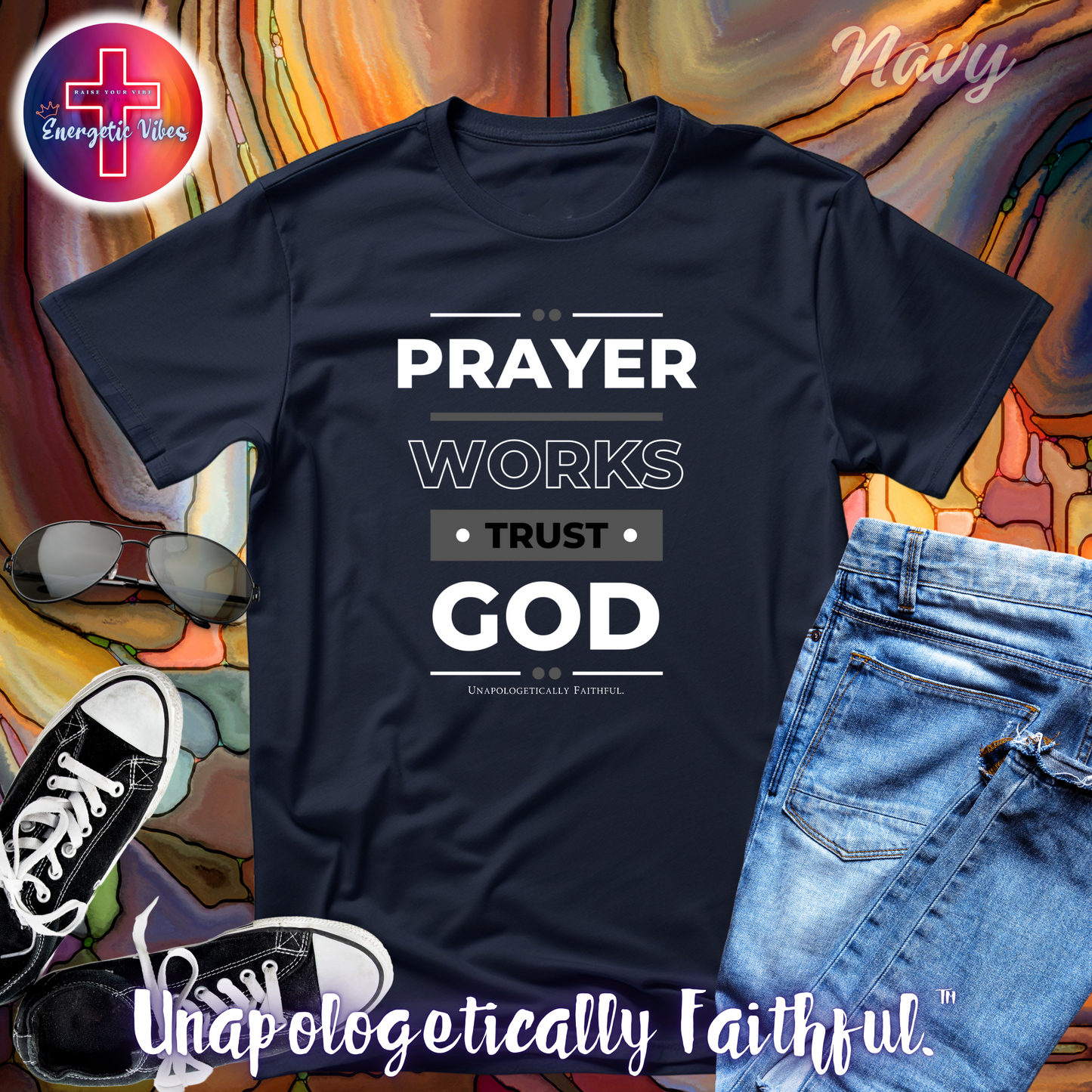 Prayer Works, Trust God Unisex Christian T-Shirt | Classic Style Modern Tee