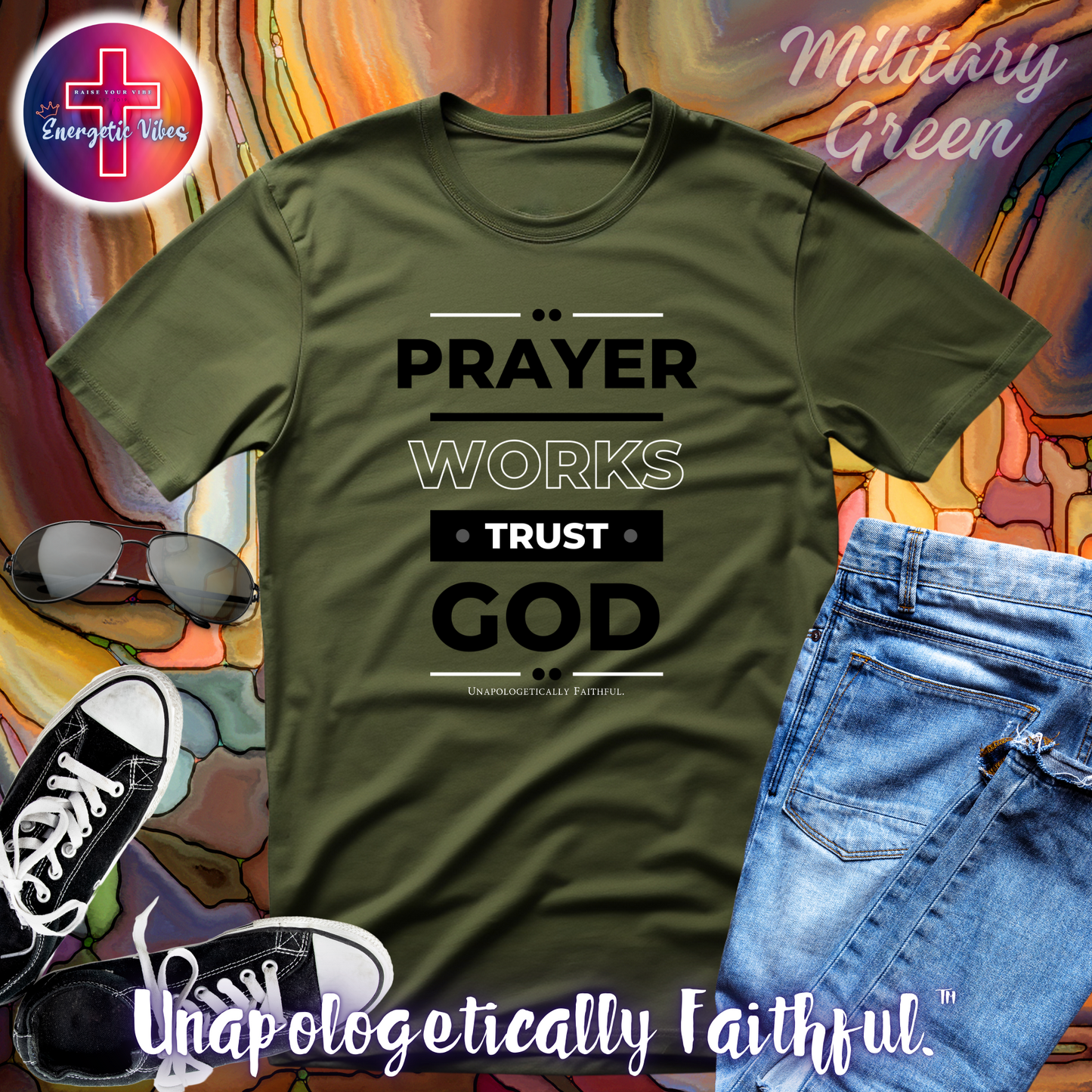 Prayer Works, Trust God Unisex Christian T-Shirt | Classic Style Modern Tee