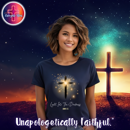 Light Into The Darkness ~ John 1:5 Unisex Christian T-Shirt | Classic Style Modern Tee